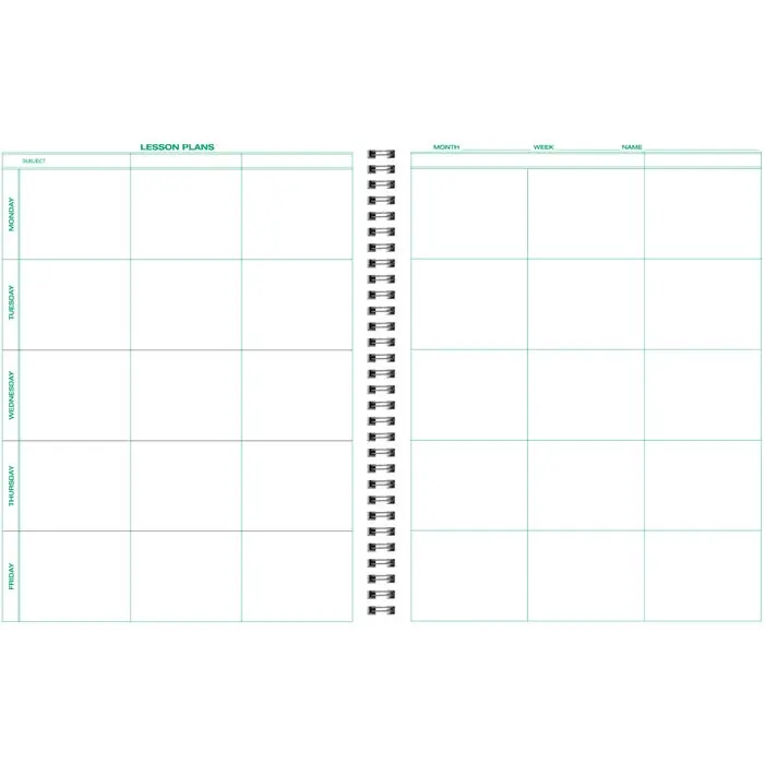 Hammond & Stephens Lesson Plan Book, PolyIce Cover, 8-1/2 x 11 Inches, 6 Subjects, 40 Week, Green/ Blue Place Order